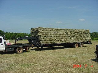 Loading photo of square bales on the trailer...